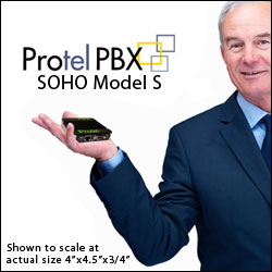 Don't let the super small size of the Protel SOHO Model S fool you!  This SIP based Premise PBX by NexMatrix has all the features and functionality of the larger PBX Models