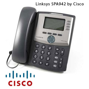The Linksys SPA942 by Cisco is a solid IP Phone that will preform well for your church.