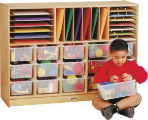 0316JC - Jonti-Craft® E-Z Glide Sectional Cubbie-Tray Mobile Unit - with Colored Trays