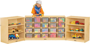 0323JC - Jonti-Craft® 20 Cubbie-Tray Triple Fold-n-Lock - with Colored Trays