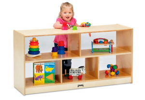 0324JCPL - Jonti-Craft® Toddler Single Mobile Storage Unit - See-Thru Back