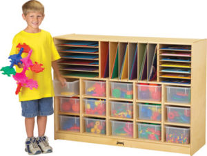 0416JC - Jonti-Craft® Sectional Cubbie-Tray Mobile Unit - with Colored Trays