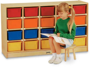 0421JC - Jonti-Craft® 20 Cubbie-Tray Mobile Storage - with Colored Trays
