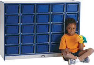 0426JCWW180 - Rainbow Accents® 25 Cubbie-Tray Mobile Storage - with Trays - Black