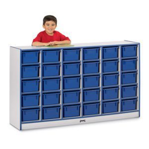 0431JCWW180 - Rainbow Accents® 30 Cubbie-Tray Mobile Storage - with Trays - Black