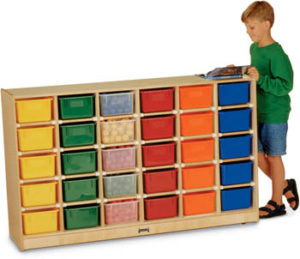 0431JC - Jonti-Craft® 30 Cubbie-Tray Mobile Storage - with Colored Trays
