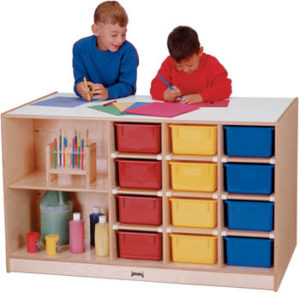 0440JC - Jonti-Craft® Mobile Storage Island - with Colored Trays