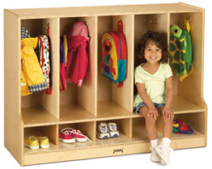 6684JC - Jonti-Craft® Toddler 5 Section Coat Locker with Step - without Cubbie-Trays