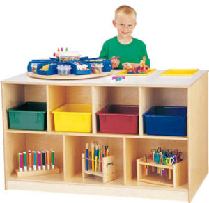 6951JC - Jonti-Craft® Mobile Twin Storage Island - with Colored Trays