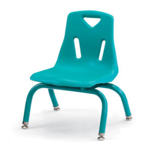 8118JC6005 - Berries® Stacking Chairs with Powder-Coated Legs - 8" Ht - Set of 6 - Teal