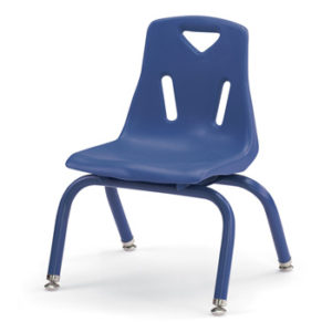 8120JC6003 - Berries® Stacking Chairs with Powder-Coated Legs - 10" Ht - Set of 6 - Blue