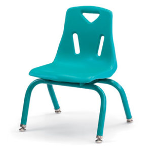 8120JC6005 - Berries® Stacking Chairs with Powder-Coated Legs - 10" Ht - Set of 6 - Teal