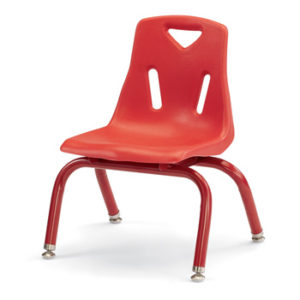 8120JC6008 - Berries® Stacking Chairs with Powder-Coated Legs - 10" Ht - Set of 6 - Red