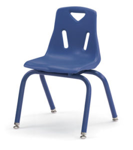 8124JC6003 - Berries® Stacking Chairs with Powder-Coated Legs - 14" Ht - Set of 6 - Blue