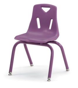 8124JC6004 - Berries® Stacking Chairs with Powder-Coated Legs - 14" Ht - Set of 6 - Purple