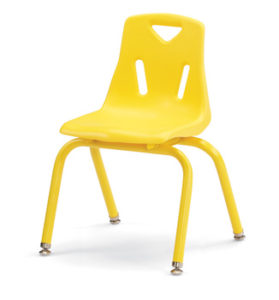 8124JC6007 - Berries® Stacking Chairs with Powder-Coated Legs - 14" Ht - Set of 6 - Yellow