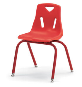 8126JC6008 - Berries® Stacking Chairs with Powder-Coated Legs - 16" Ht - Set of 6 - Red