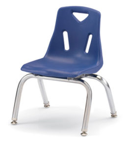 8140JC6003 - Berries® Stacking Chairs with Chrome-Plated Legs - 10" Ht - Set of 6 - Blue