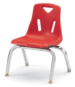 8140JC6008 - Berries® Stacking Chairs with Chrome-Plated Legs - 10" Ht - Set of 6 - Red