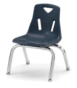 8140JC6112 - Berries® Stacking Chairs with Chrome-Plated Legs - 10" Ht - Set of 6 - Navy