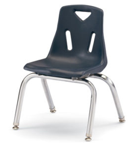 8142JC6112 - Berries® Stacking Chairs with Chrome-Plated Legs - 12" Ht - Set of 6 - Navy