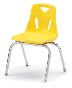 8146JC6007 - Berries® Stacking Chairs with Chrome-Plated Legs - 16" Ht - Set of 6 - Yellow