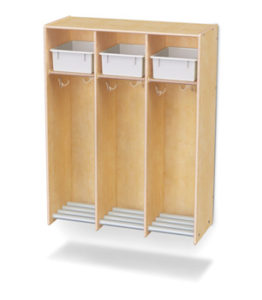 9136JC - Jonti-Craft® 3 Section Hanging Locker - with Platinum Tubs