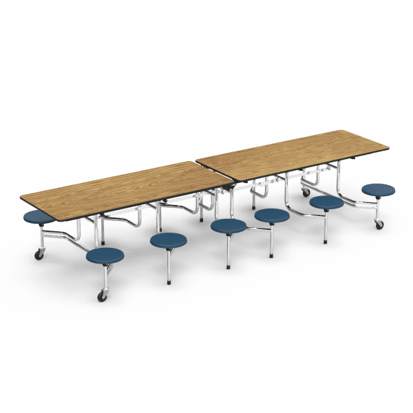 One Shell Mobile Table Virco MTS Mobile Table with 12 Stools (29