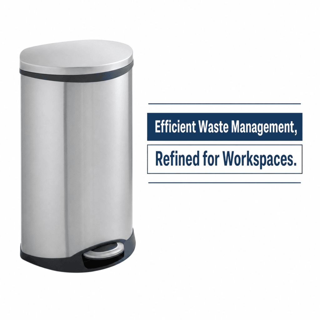 Ellipse Step On Waste Can 12.5 Gal. by Safco — Quietly Efficient Waste Management