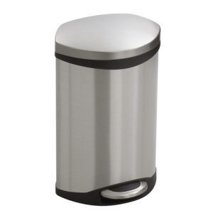 Safco Ellipse Step-On Waste Receptacle – 3 Gallon, Red