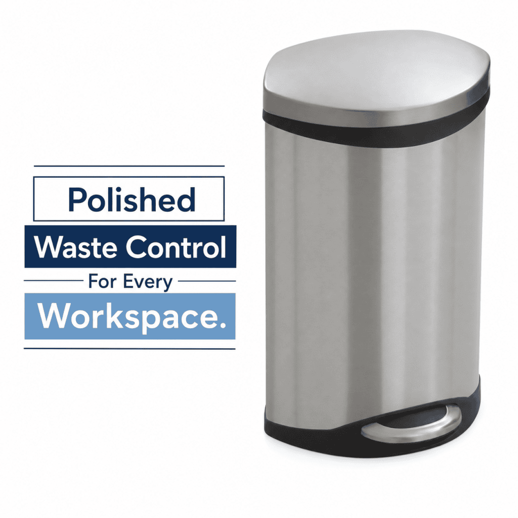 Ellipse Step-On Waste Receptacle - 3 Gallon by safco — Refined Waste Management for Every Workspace