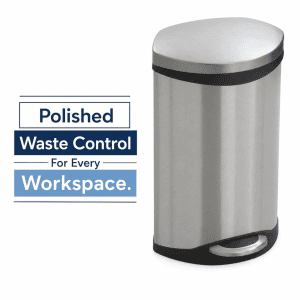 Ellipse Step-On Waste Receptacle - 3 Gallon by safco — Refined Waste Management for Every Workspace