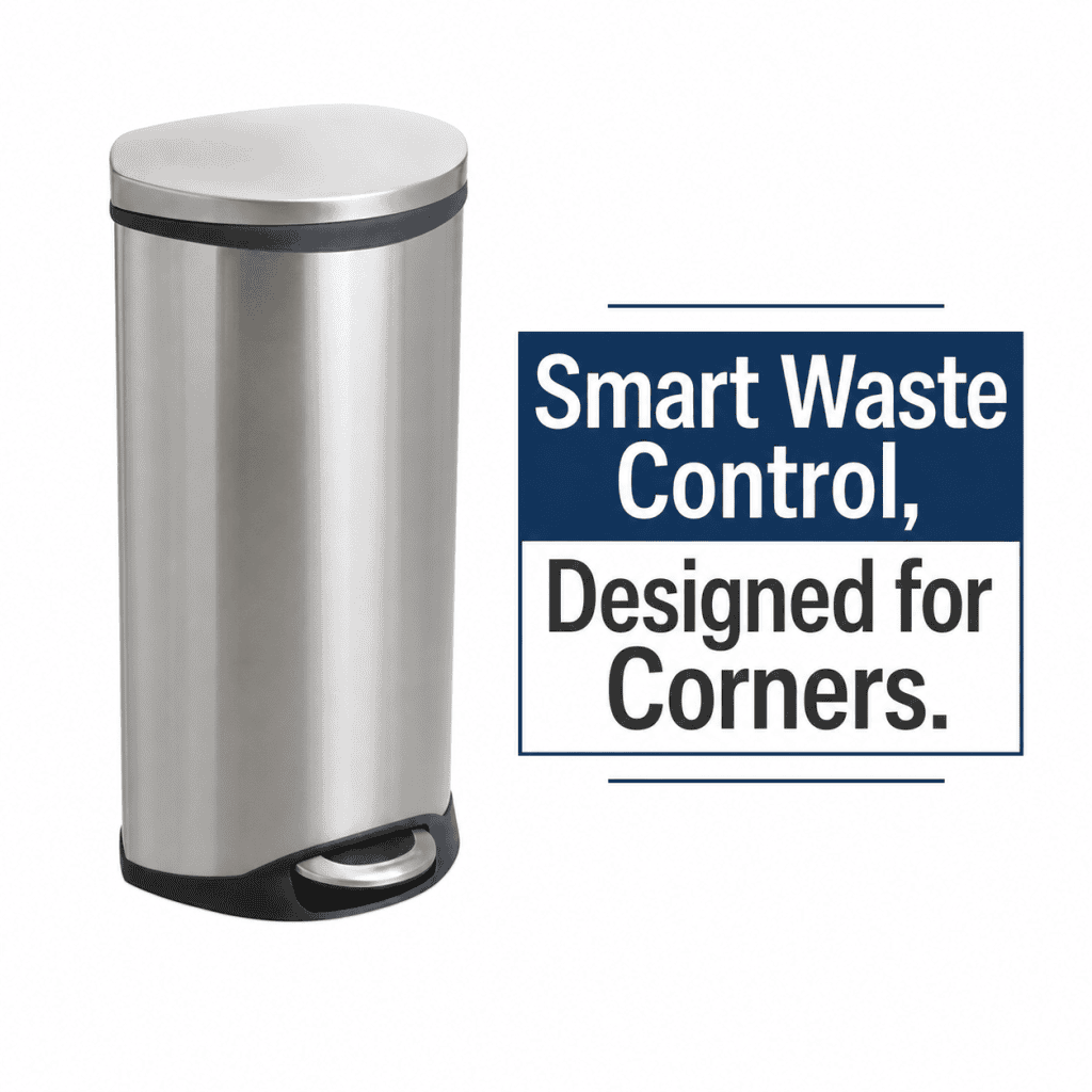 Ellipse Step-On Waste Receptacle - 7.5 Gallon by Safco — Streamlined Waste Management For Modern Workspaces