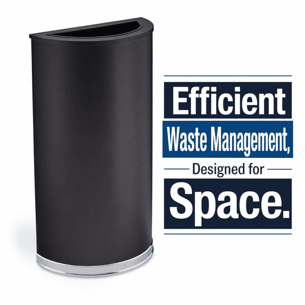 Half Round Waste Receptacle by Safco — Streamlined Waste Management, Optimized for Space