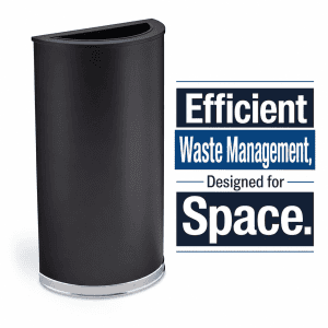 Half Round Waste Receptacle by Safco — Streamlined Waste Management, Optimized for Space