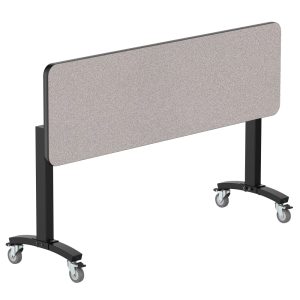 NPS Mobile Flipper Table - 18" x 60" Rectangle, Dining Height, Particleboard Top w/ T-Mold, Black Frame (MFT10-18601PBTM)