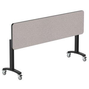 NPS Mobile Flipper Table - 18" x 72" Rectangle, Dining Height, Black Frame, Particleboard Top with T-Mold Edge (MFT10-18721PBTM)