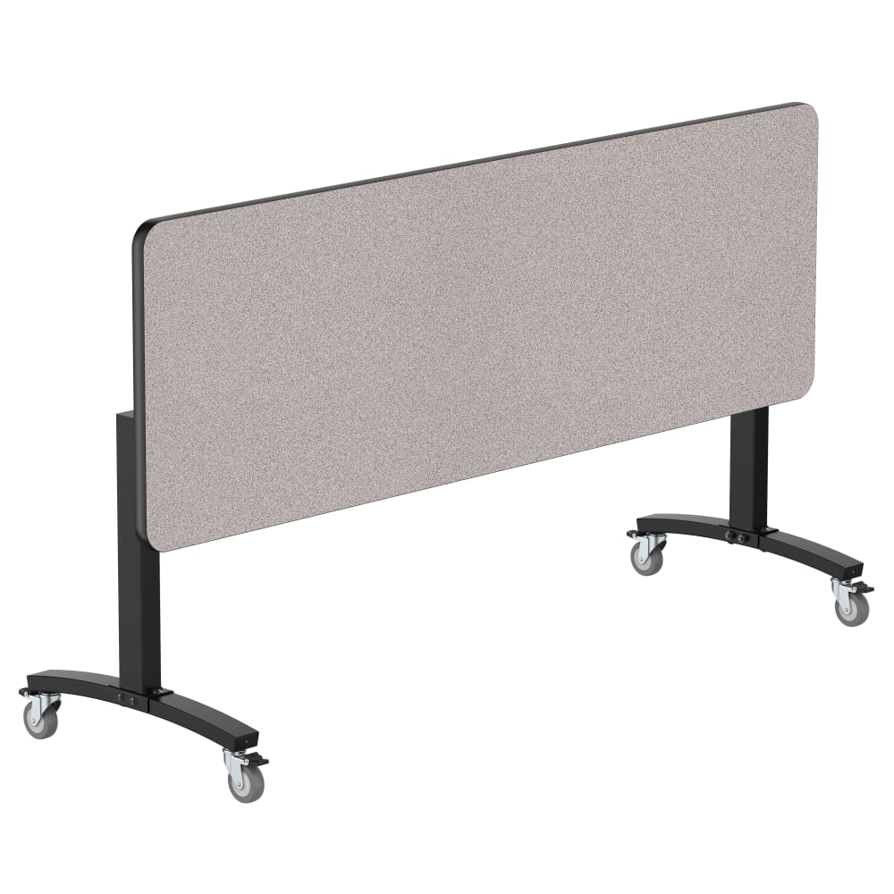 NPS® Mobile Flipper Table - 24" x 72" Rectangle, Dining Height, Black Frame, Particleboard Top (T?Mold)