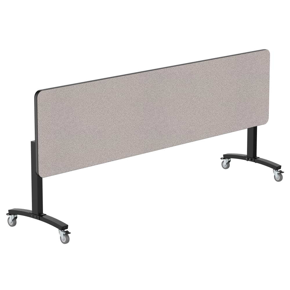 NPS Mobile Flipper Table - 24" x 96" Rectangle, Dining Height, Black Frame, Particleboard Top with T-Mold (MFT10-24961PBTM)