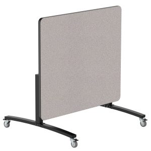 NPS Mobile Flipper Table - 42" x 48" Rectangle, Dining Height, Particleboard Top w/ T-Mold, Black Frame (MFT10-42481PBTM)