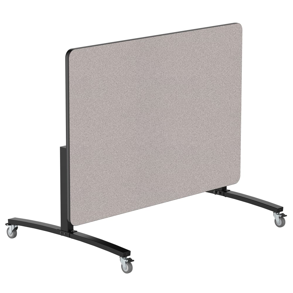 NPS® Mobile Flipper Table - 42" x 60" Rectangle, Dining Height, Particleboard Top, T-Mold Edge, Black Frame (MFT10-42601PBTM)