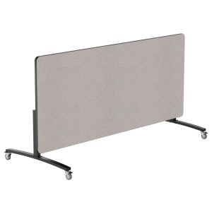 NPS® Mobile Flipper Table - 42" x 96" Rectangle, Dining Height, Black Frame, Particleboard Top with T-Mold (MFT10-42961PBTM)