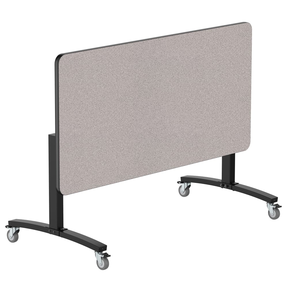 NPS® Mobile Flipper Table, Black Frame, 30" x 60", Dining Height, Particleboard Top with T-Mold Edge (MFT10-30601PBTM)