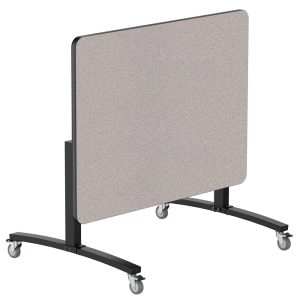 NPS Mobile Flipper Table, Black Frame, 36" x 48", Dining Height, Particleboard Top with T-Mold Edge (MFT10-36481PBTM)