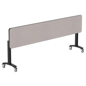 NPS Mobile Flipper Table (MFT10-18961PBTM) - 18" x 96", Dining Height, Black Frame, Particleboard Top, T-Mold Edge