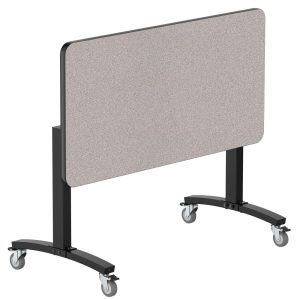 NPS Mobile Flipper Table (MFT10-24481PBTM) - 24" x 48", Dining Height, Black Frame, Particleboard Top with T-Mold Edge