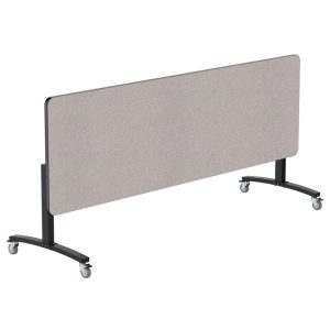 NPS® Mobile Flipper Table (MFT10-30961PBTM) - 30" x 96" Rectangle, Dining Height, Black Frame, Particleboard Top, T-Mold Edge