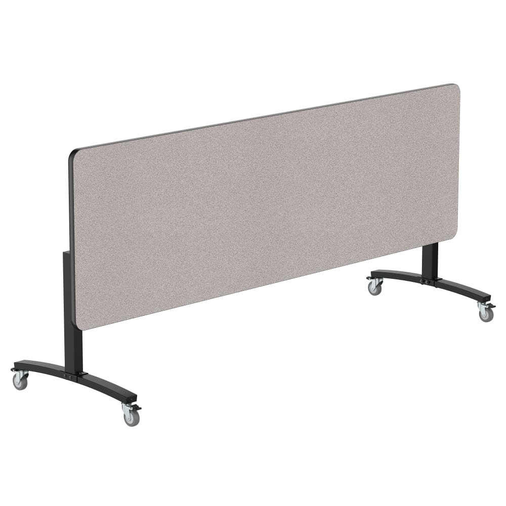 NPS® Mobile Flipper Table (MFT10-30961PBTM) - 30" x 96" Rectangle, Dining Height, Black Frame, Particleboard Top, T-Mold Edge
