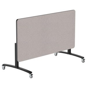 NPS® Mobile Flipper Table (MFT10-36721PBTM) - 36" x 72" Rectangle, Dining Height, Black Frame, Particleboard Top, T-Mold Edge