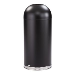 Safco Open Top Dome Receptacle, Black